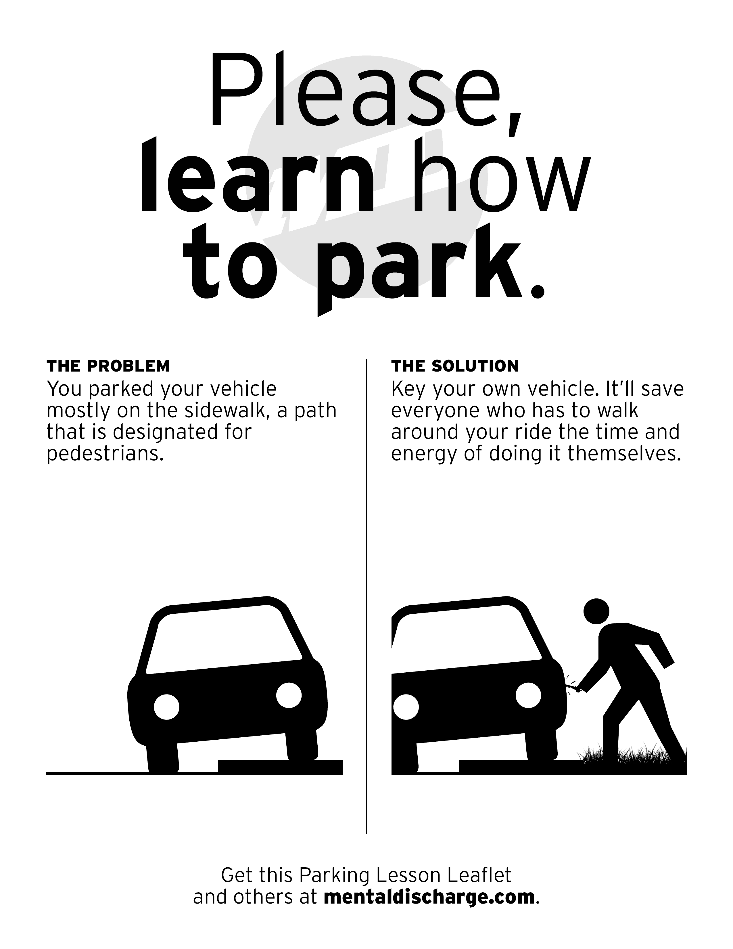 Teach Proper Parking with Parking Lesson Leaflets - Mental Discharge